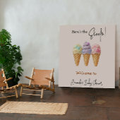 Sweet Ice Cream Summer Here Scoop Baby shower Wandkleed