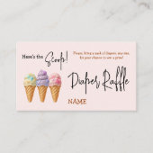 Sweet Ice Cream Summer Hier Scoop Baby shower spel Informatiekaartje (Voorkant)