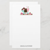 Sweet Ice Cream Sundae & Strawberry Float Briefpapier (Voorkant / Achterkant)