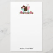Sweet Ice Cream Sundae & Strawberry Float Briefpapier (Voorkant)