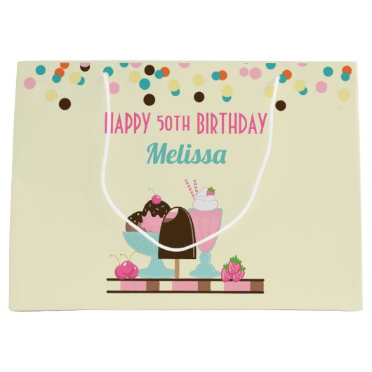 Sweet Ice Cream Sundae & Strawberry Float Groot Cadeauzakje (Voorkant)