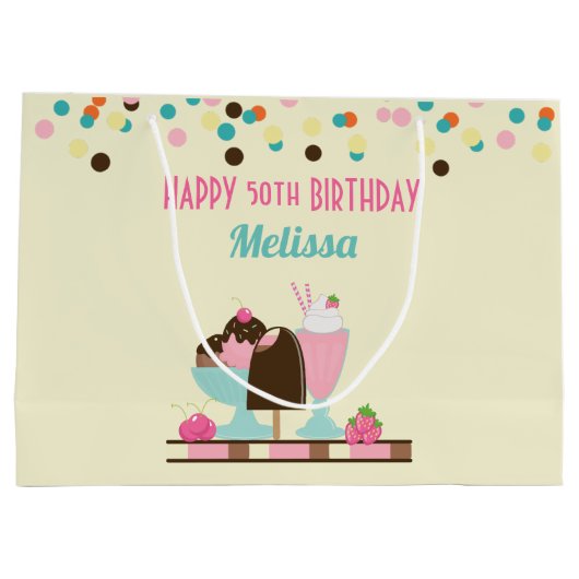 Sweet Ice Cream Sundae & Strawberry Float Groot Cadeauzakje (Achterkant)