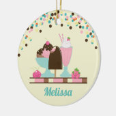 Sweet Ice Cream Sundae & Strawberry Float Keramisch Ornament (Links)
