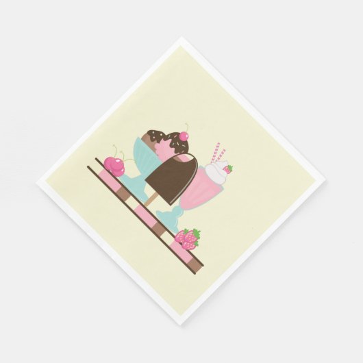 Sweet Ice Cream Sundae & Strawberry Float Servet (Hoek)