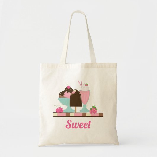 Sweet Ice Cream Sundae & Strawberry Float Tote Bag (Voorkant)