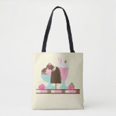 Sweet Ice Cream Sundae & Strawberry Float Tote Bag (Voorkant)