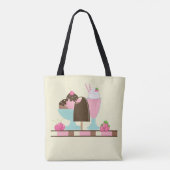 Sweet Ice Cream Sundae & Strawberry Float Tote Bag (Achterkant)