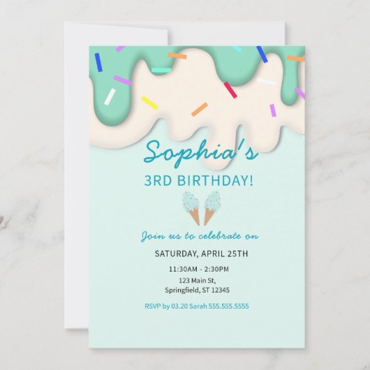 Sweet Ice Cream Verjaardag Kaart (Voorkant)