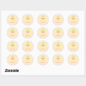 Sweet Ice Cream Verjaardagscupcake Toppers / Stick Ronde Sticker (Vel)