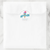 Sweet Ice Cream Verjaardagsfeestje Favor Ronde Sticker (Tas)