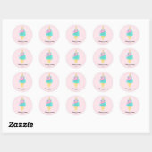Sweet Ice eenhoorn gezicht - kies achtergrond kleu Ronde Sticker (Vel)