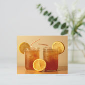Sweet Iced thee in Mason Jars met stro's Briefkaart (Staand voorkant)