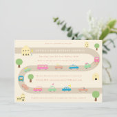 Sweet Illustrated Car Birthday Parade Kaart (Staand voorkant)