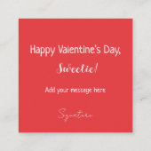 Sweet In Love Cupcake Valentijnsdag Kaart (Achterkant)