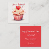 Sweet In Love Cupcake Valentijnsdag Kaart (Voorkant / Achterkant)