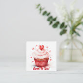 Sweet In Love Hearts Cupcake Valentijnsdag Kaart (Staand voorkant)