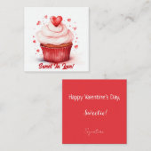 Sweet In Love Hearts Cupcake Valentijnsdag Kaart (Voorkant / Achterkant)