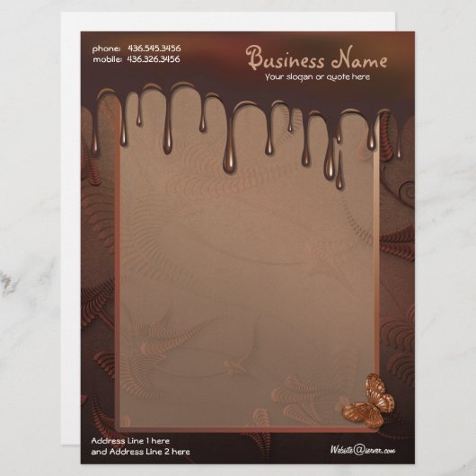 Sweet Indulgence Chocolate Custom Briefhoofd (Voorkant / Achterkant)