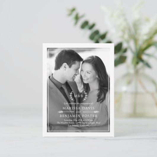 Sweet Initialen foto huwelijksdouche uitnodiging (Staand voorkant)