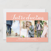 Sweet Introductie EDITABLE COLOR Wedding Announce Bedankkaart (Voorkant)