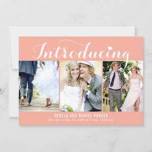 Sweet Introductie EDITABLE COLOR Wedding Announce Bedankkaart