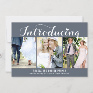Sweet Introductie EDITABLE COLOR Wedding Announce Bedankkaart