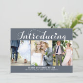 Sweet Introductie EDITABLE COLOR Wedding Announce Bedankkaart (Staand voorkant)