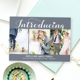 Sweet Introductie EDITABLE COLOR Wedding Announce Bedankkaart
