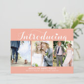Sweet Introductie EDITABLE COLOR Wedding Announce Bedankkaart (Staand voorkant)