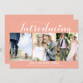 Sweet Introductie EDITABLE COLOR Wedding Announce Bedankkaart (Voorkant / Achterkant)