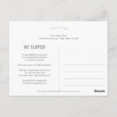 Sweet Introductie Huwelijksaankondiging Elopement Briefkaart (Achterkant)