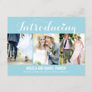 Sweet Introduction Wedding Announcement - Blue Aankondigingskaart