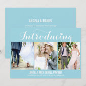 Sweet Introduction Wedding Announcement - Blue Kaart (Voorkant / Achterkant)