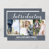 Sweet Introduction Wedding Announcement - Grijs Aankondigingskaart (Voorkant / Achterkant)