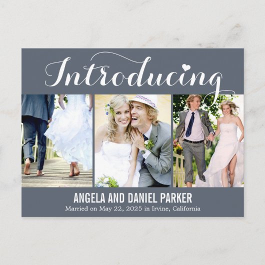 Sweet Introduction Wedding Announcement - Grijs Aankondigingskaart (Voorkant)