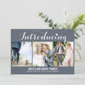 Sweet Introduction Wedding Announcement - Grijs Kaart (Staand voorkant)