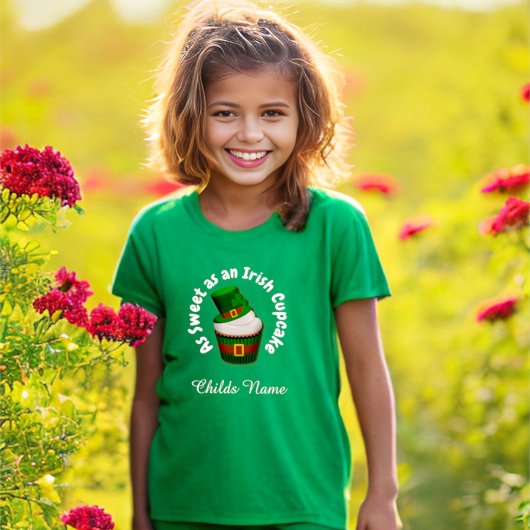 Sweet Irish Cupcake Personalized Boy of Girl T-shirt