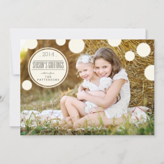 Sweet Ivory Stippen Sason Greetings Fotokaart Feestdagenkaart (Voorkant)