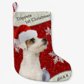 Sweet  Jack Russell Kerstmis stoppen Kleine Kerstsok (Voorkant)
