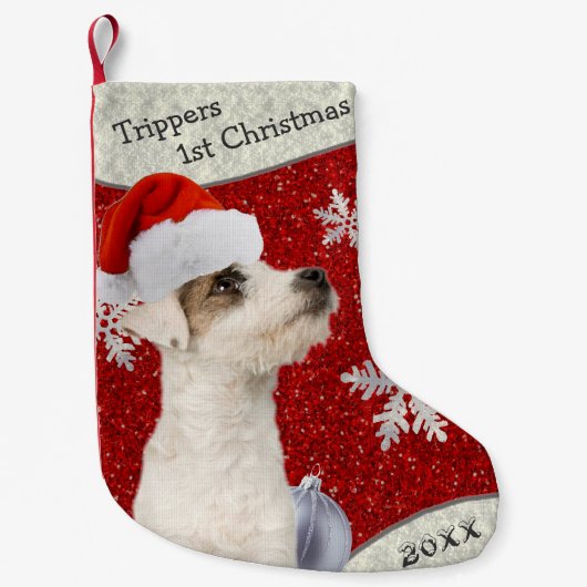 Sweet  Jack Russell Kerstmis stoppen Kleine Kerstsok (Voorkant)