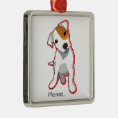 Sweet Jack Russell Puppy "Alsjeblieft" Ornament (Rechts)