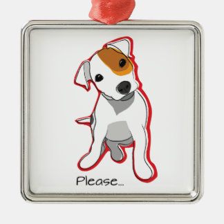 Sweet Jack Russell Puppy "Alsjeblieft" Ornament