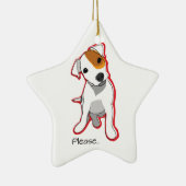 Sweet Jack Russell Puppy "Alsjeblieft" Ornament (Rechts)