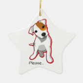 Sweet Jack Russell Puppy "Alsjeblieft" Ornament (Voorkant)