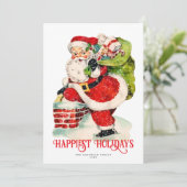 Sweet Jolly Santa  Niet-Foto Vakantie Kaart (Staand voorkant)