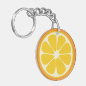 Sweet Juicy Oranje Tropical Citrus Fruit Slice Sleutelhanger (Voorkant Links)