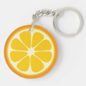 Sweet Juicy Oranje Tropical Citrus Fruit Slice Sleutelhanger (Achterkant)