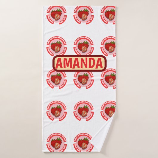 Sweet Juicy Strawberries Summer Fruit Badhanddoek (Badhanddoek)