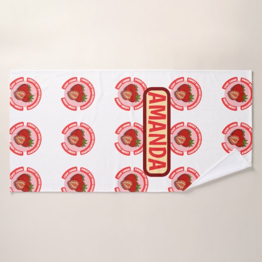 Sweet Juicy Strawberries Summer Fruit Badhanddoek (Badhanddoek)