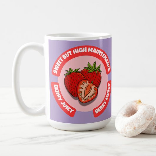 Sweet Juicy Strawberries Summer Fruit  Koffiemok (Met donut)